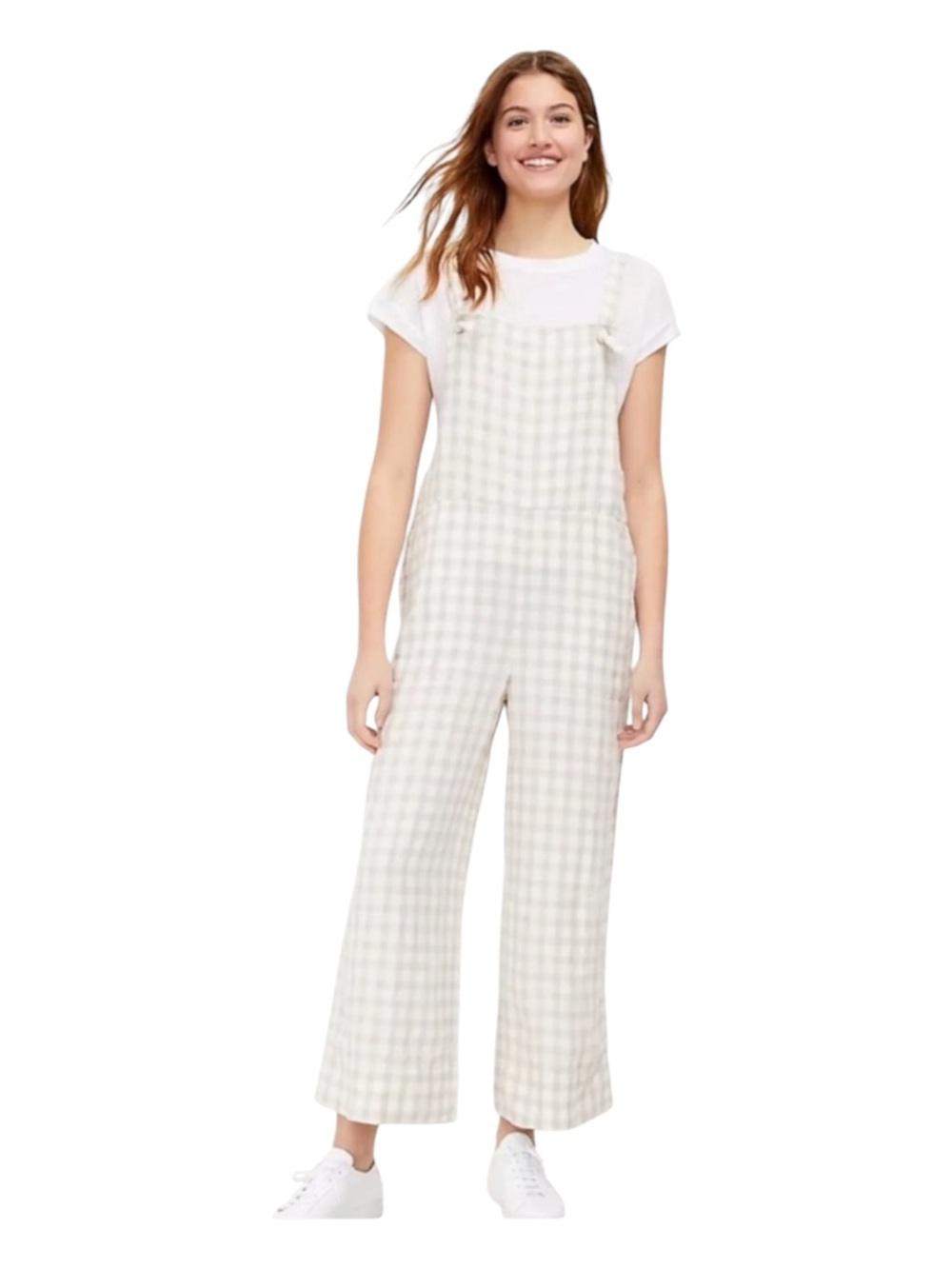 Lou & Grey Gingham Linen Overalls